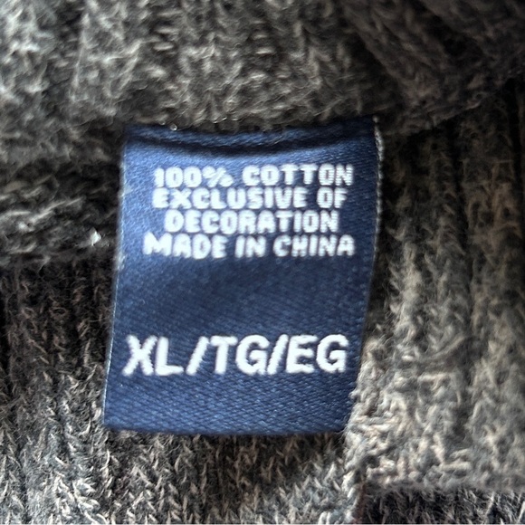 Chaps Men's Gray Sweater with Brown elbow patches Size XLarge - Picture 5 of 8